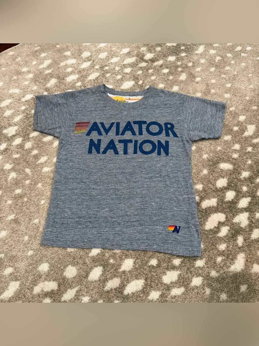Boys Bundle (3) Aviator Nation Kids' Grey Graphic Tees. Size 6 - Picture 8 of 11